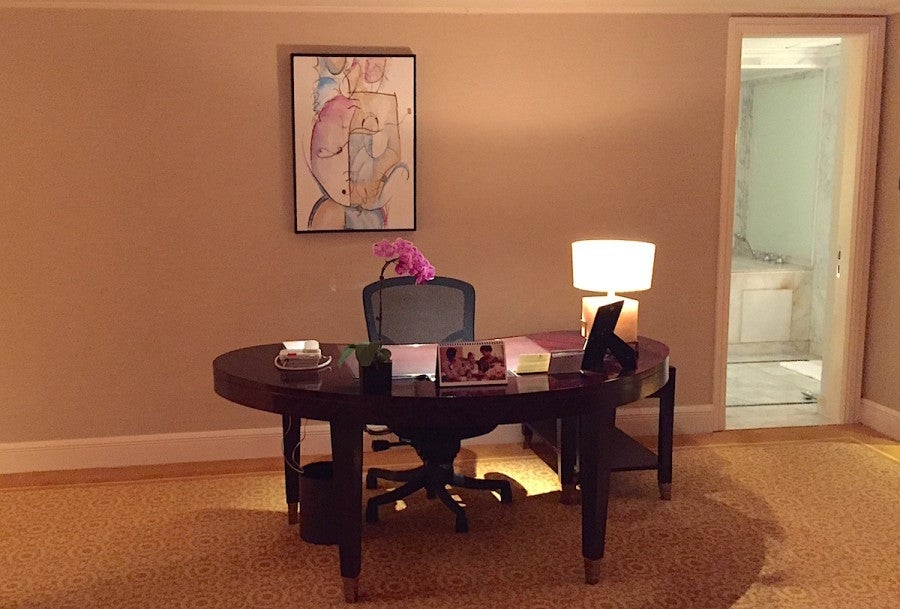 The work area.