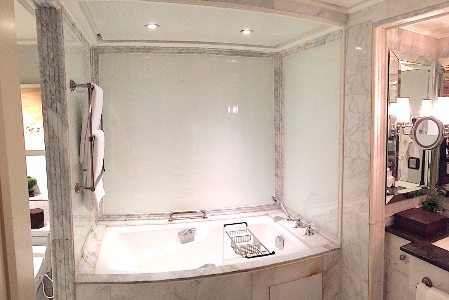 The marble tub.
