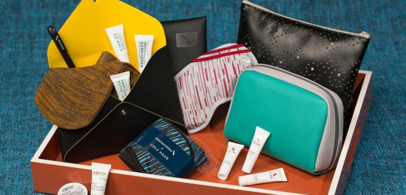 Travelers in premium seats will get amenity kits from Cole Haan.