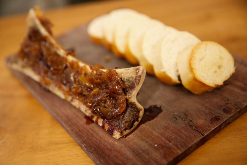 Bone marrow with sweet onions at Manolo Caracol.
