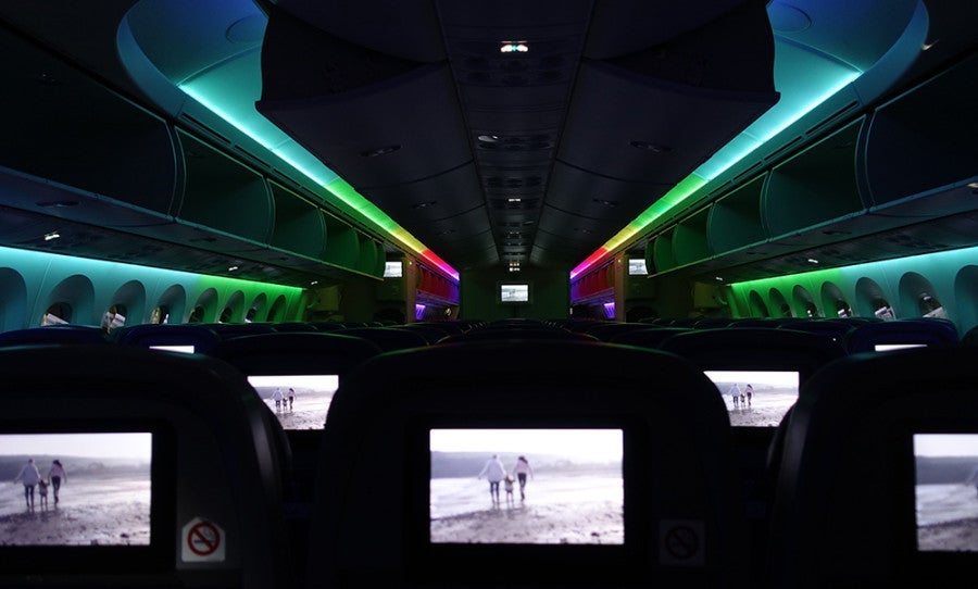 There are in-flight entertainment screens on every seatback in economy — except for the bulkhead seats.