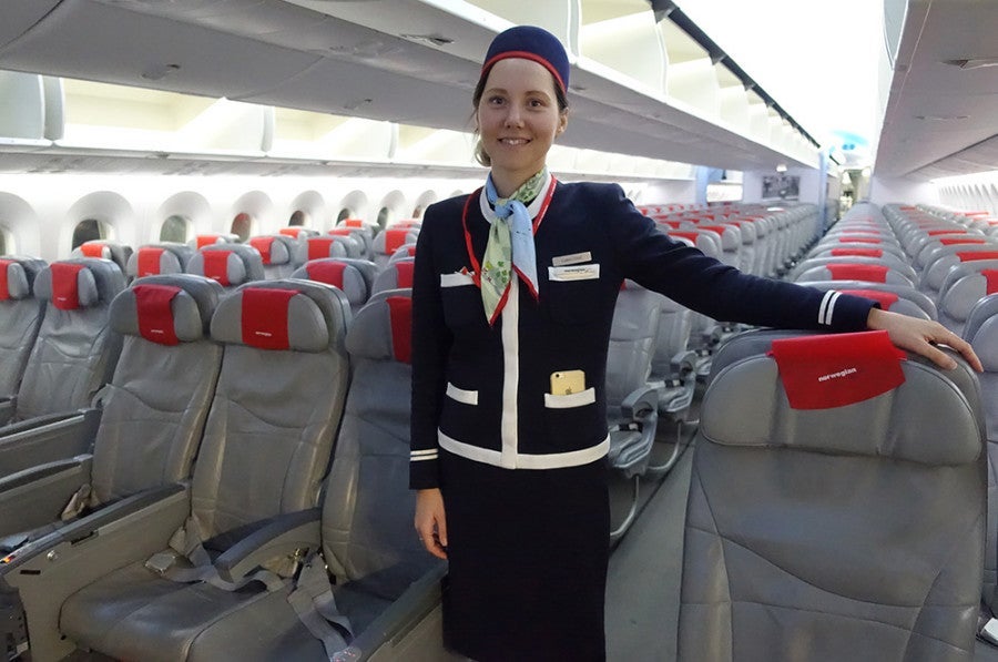 The cabin chief on my JFK-OSL flight, Ilse, who was very nice.
