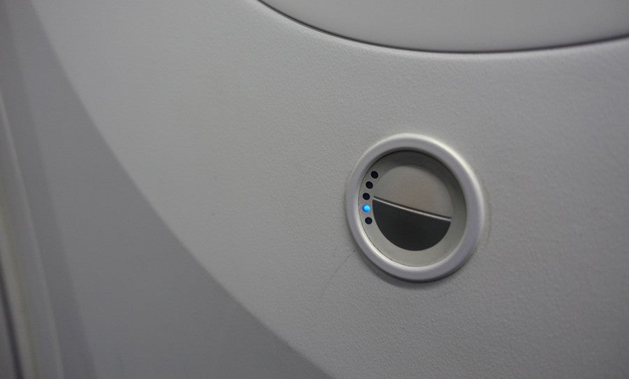 The window-dimming feature.