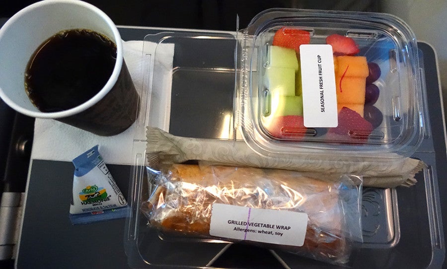 The second (cold) meal on my JFK-OSL flight.