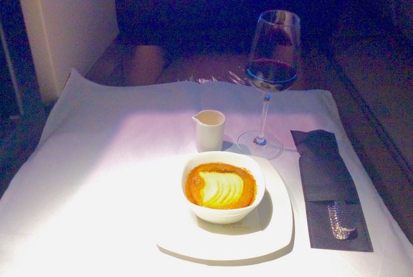 I chose the pudding for dessert. It was rich but light.