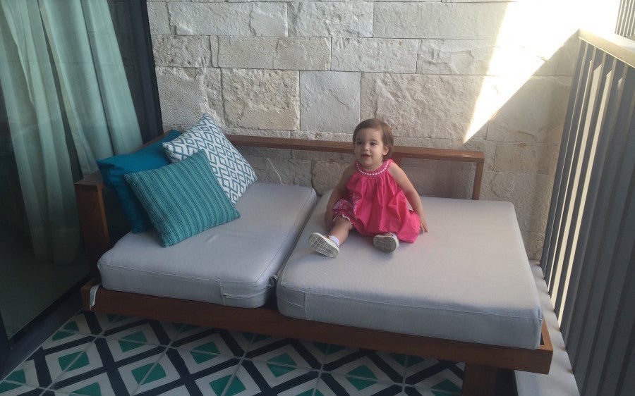 Evy in particular enjoyed lounging on the balcony's daybed.