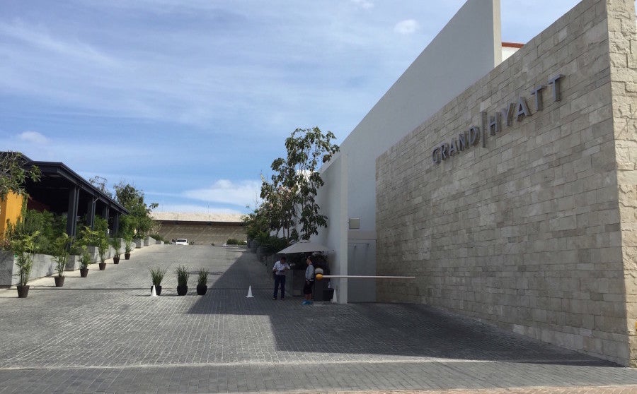 The Grand Hyatt is right on the ocean just north of the center of Playa del Carmen.