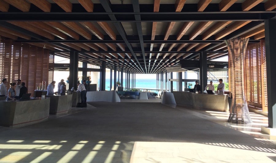 The beautiful lobby of the hotel.