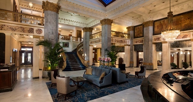 The Seelbach Hilton's opulent lobby.