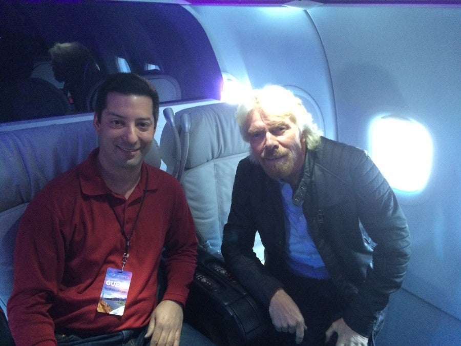 I had a chance to spend a few minutes with Sir Richard Branson, shortly after he arrived on Virgin America's inaugural flight to Denver.