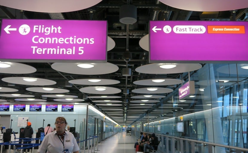 As Club World travelers, we're able to use the Fast Track line to transfer in LHR.