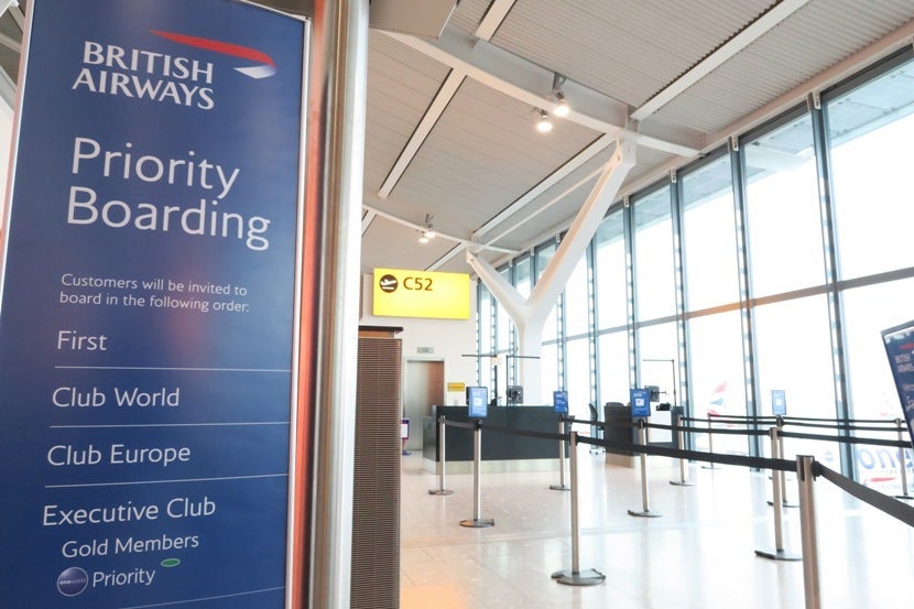 We're able to use the Priority Boarding line.
