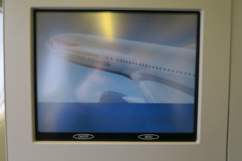 The in-flight entertainment screen suffered from the same glare and lack of clarity that we experienced on the 747.