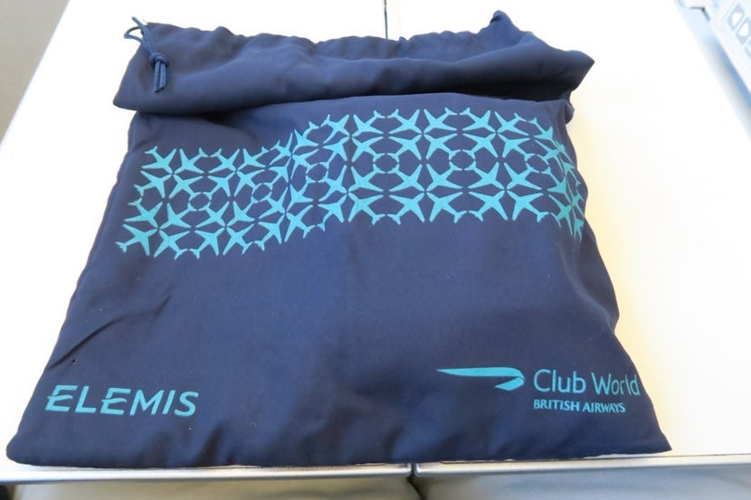 Amenity kits were handed out soon after takeoff and came in a nice draw-string bag.