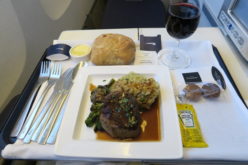 I pre-ordered the beef option for lunch.