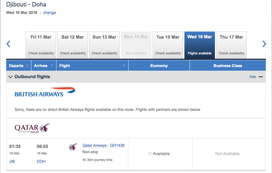 Djibouti is being added - probably thanks to Qatar's flight there.