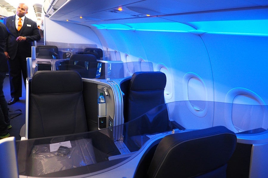 In Mint, there are two rows with two suites and two rows with four seats.