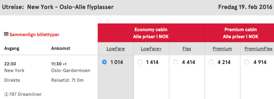 My New York to Oslo leg.