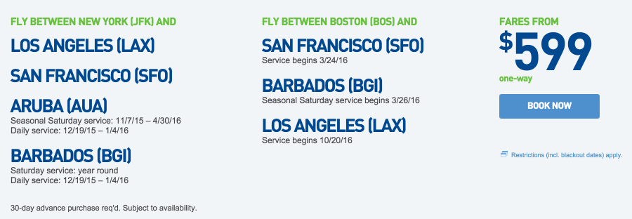 JetBlue's Mint service is expanding.