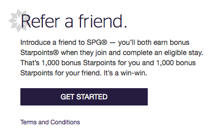 Earn 1,000 Starpoints for referring a friend.