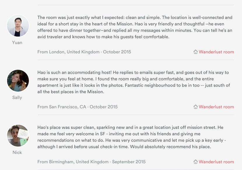 Always read through the user-generated reviews before booking.
