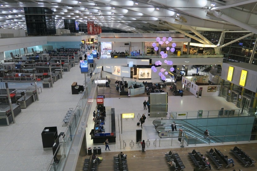 View of the rather-empty Terminal 5 from the Galleries Club Lounge South.