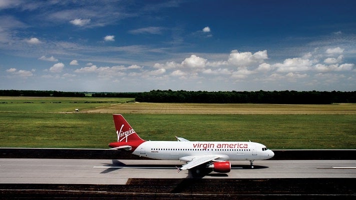 Virgin America Plane on Runway featured
