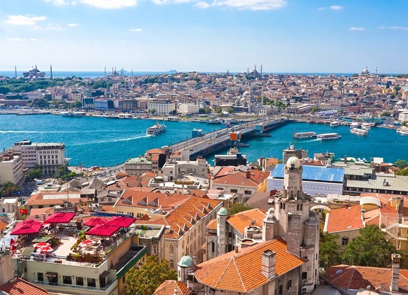 Gorgeous panoramic views of Istanbul from Galata Tower. Image courtesy of Shutterstock.
