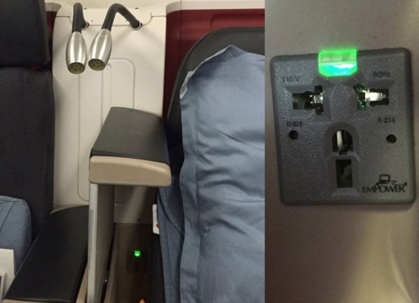 Turkish Airlines latest business class seat features both power outlets and privacy screens.