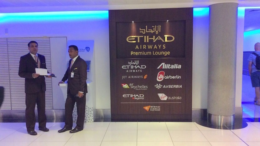 Approaching the lounge through Terminal 3.