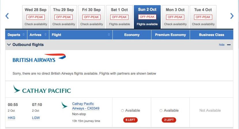 You can already find availability on the HKG-LGW route using BritishAirways.com.