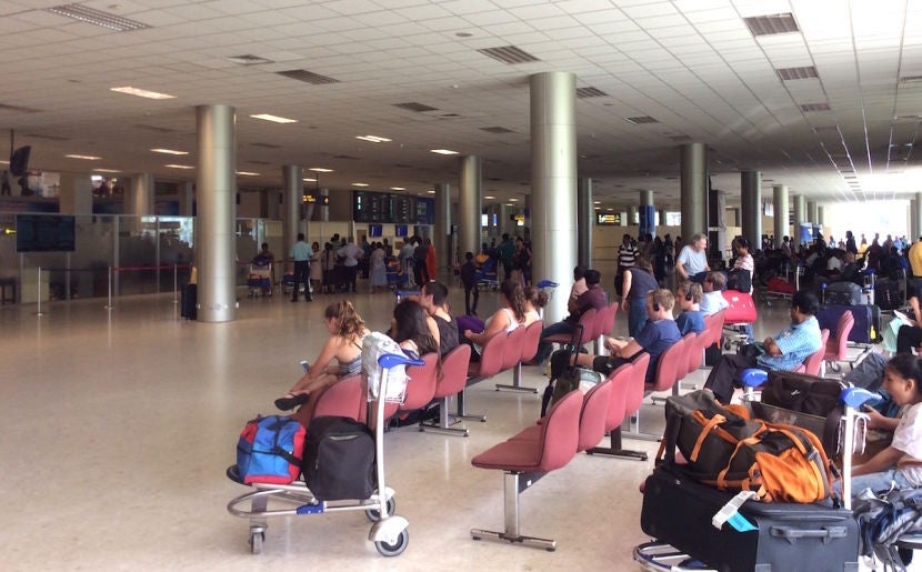 Pre-security at the Colombo Airport.