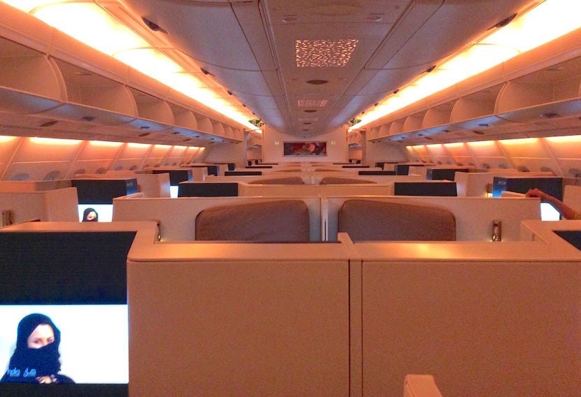 Just a quick look into the mood-lit cabin before other passengers started to board.