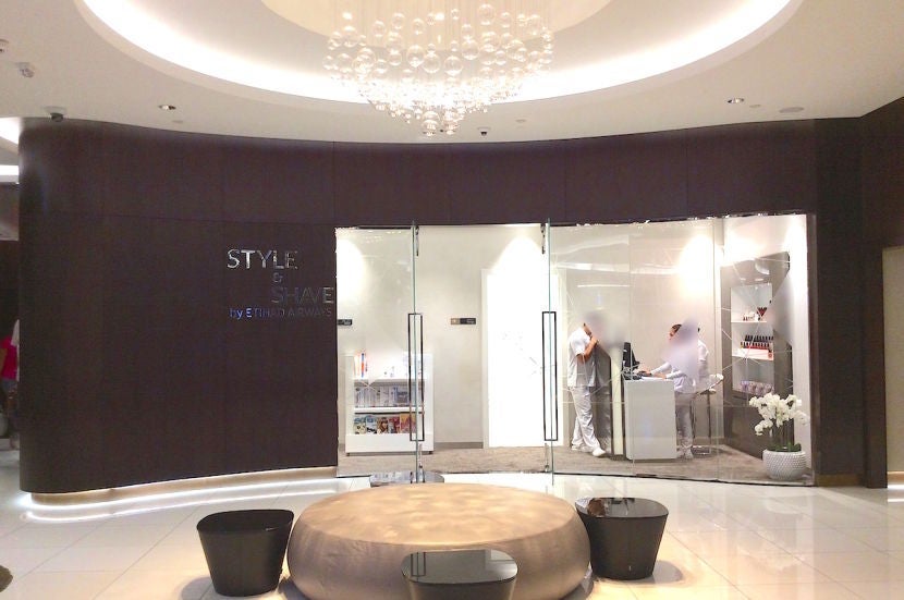 The hair and shave salon at the back of the main lounge.