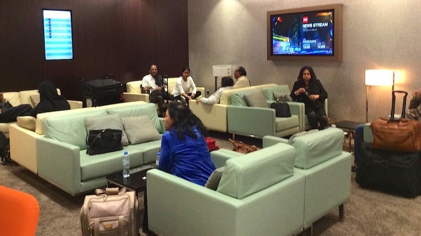 Even the small lounge started to get really busy.