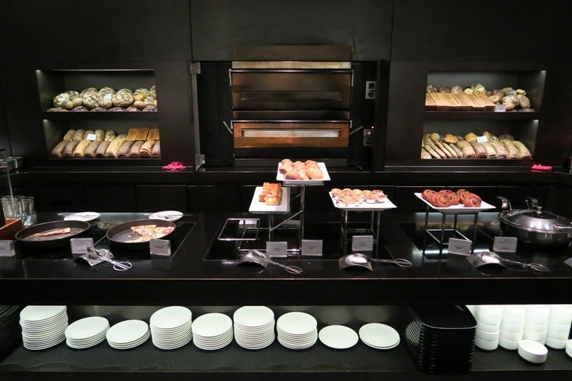 The Cathay Pacific "The Bridge" lounge offered a wide-variety of delicious food options.