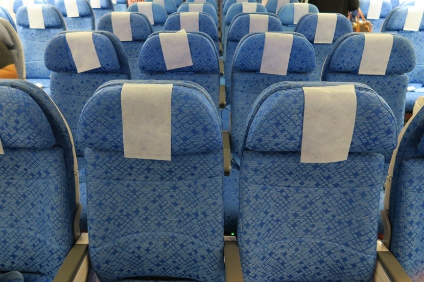 The adjustable headrest were nice for catching some shut-eye during the late-evening flight.