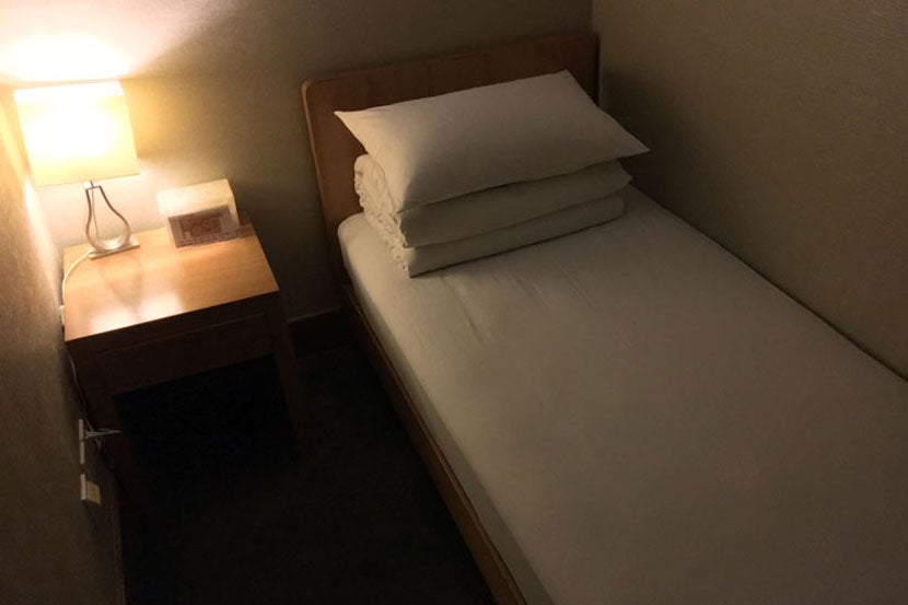 Have a quick nap or get some work done on the remarkably comfy bed in the Air China lounge's nap rooms.