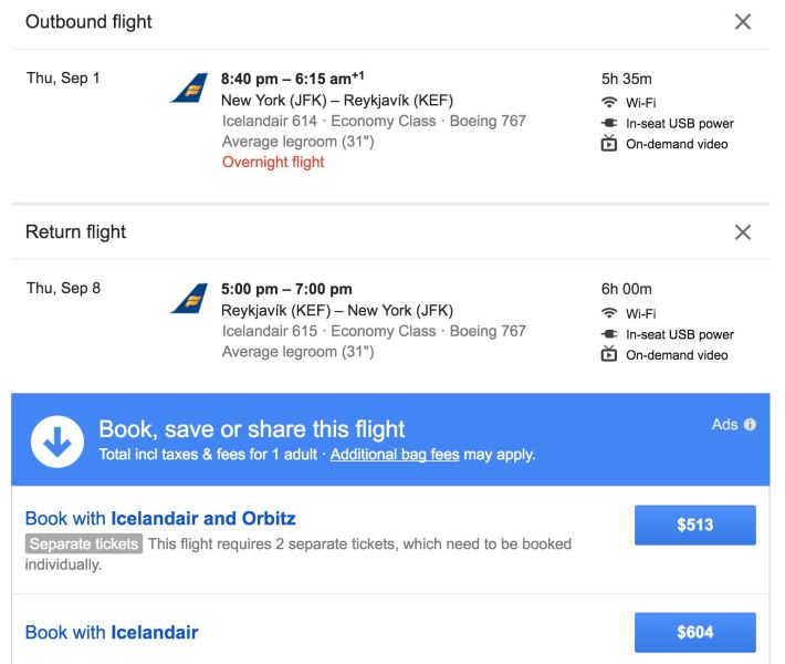 Booking through Icelandair and Orbitz will save you money for this deal.