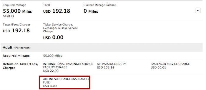 ANA only charges $4 for a fuel surcharge on NRT-LHR routings.