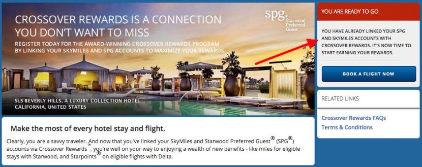 Delta Crossover Rewards confirmation