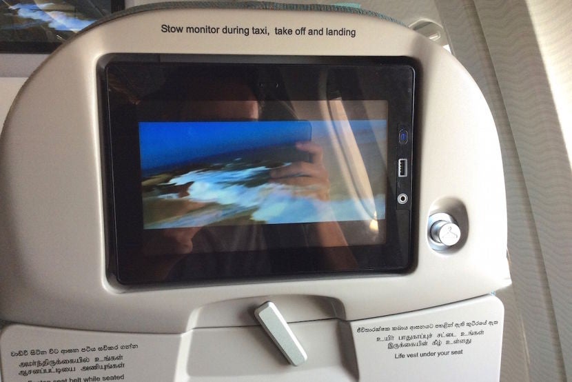 The seatback IFE screens.