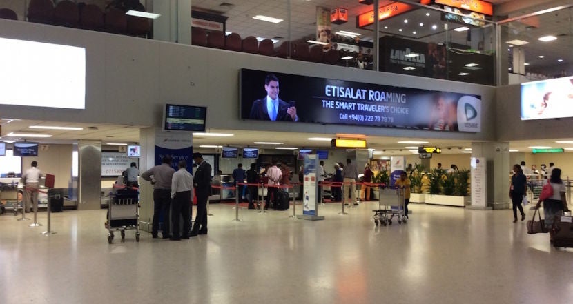 Check-in counters after the first security checkpoint.