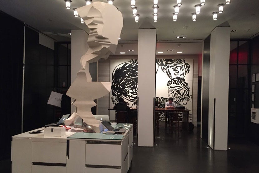 The lobby of the Andaz 5th Avenue.