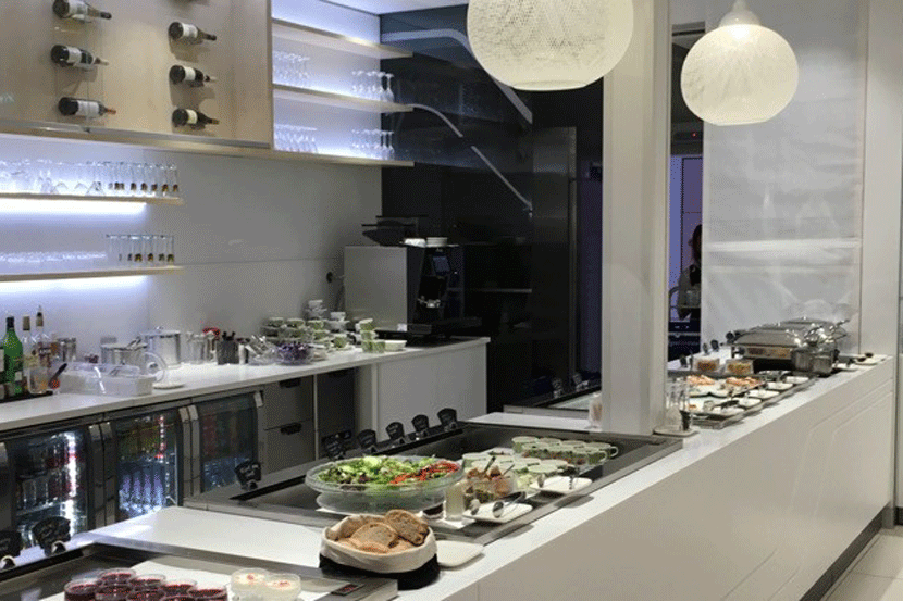 The complimentary buffet was very well stocked for us.
