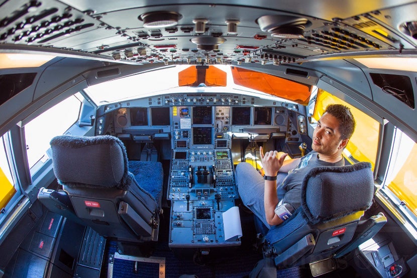 Inside the cockpit of Hawaiian's A330.