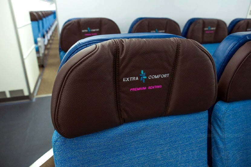 Economy seats have adjustable headrests.