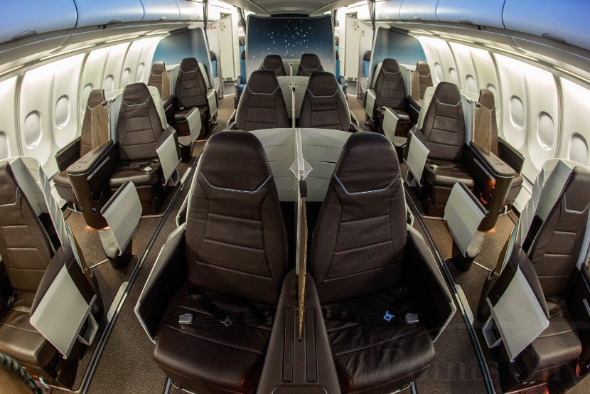 Hawaiian's new 1-2-1 business class cabin.
