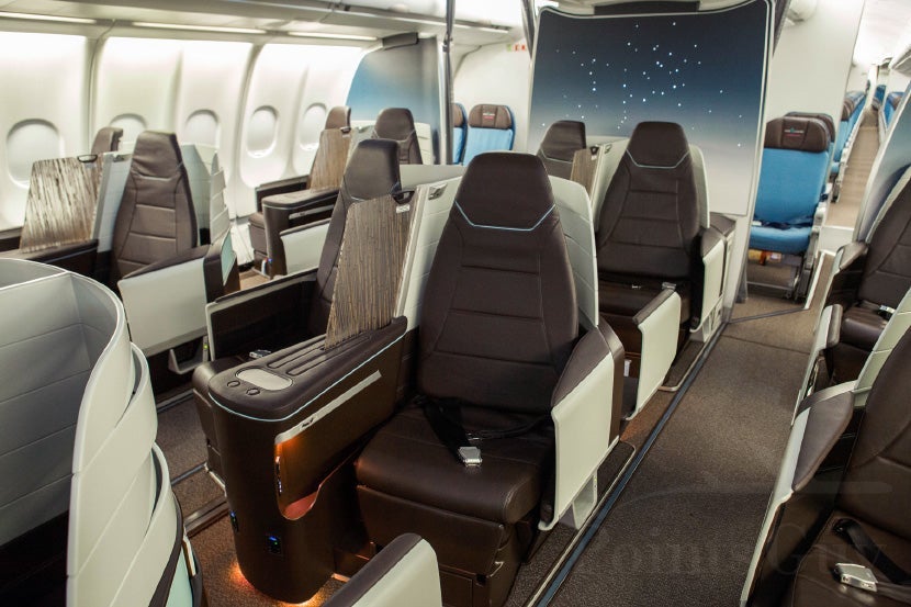 The refreshed cabin has a twinkling sky feature on the back wall.