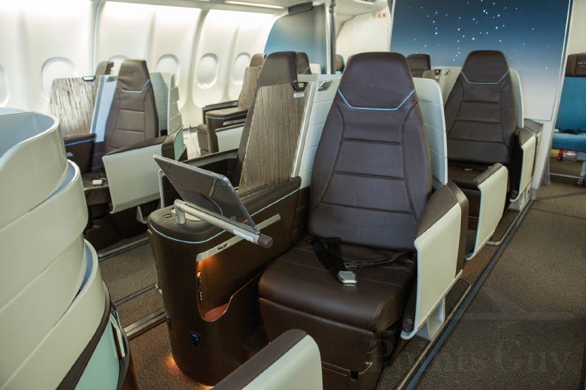 Each seat has a 13-inch iPad Pro.